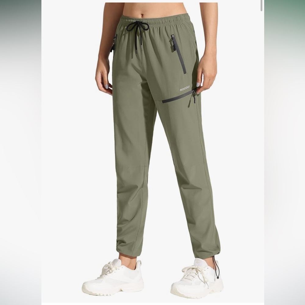 Mocoly sport athletic outdoor workout pants cargo zipper pockets walking running